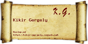 Kikir Gergely névjegykártya